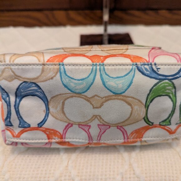 Coach Colorful Scribble Hamptons Weekend Top Handle Pouch Mini Small Baguette - Picture 6 of 10
